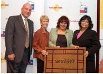 (L-R): State Rep. Norma Chavez; Texas first-time homeowner Sara Arzate; Sonja Van Nortwick, president of the Greater El Paso Association of REALTORS®; and Michael Gerber, TDHCA executive director, at Sept. 21 news conference in El Paso.